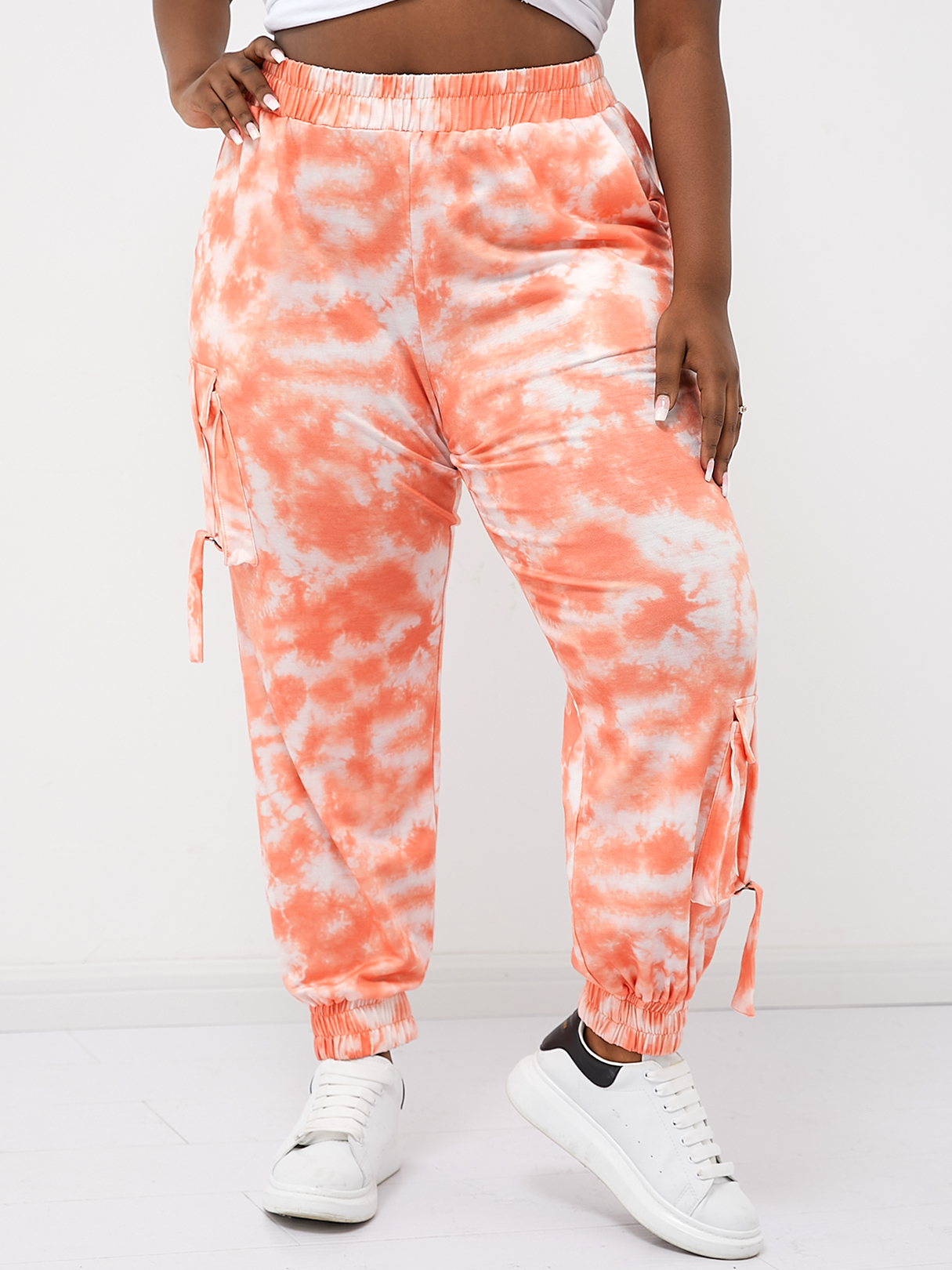 YOINS Plus Size Tie Dye Pocket Design Pants