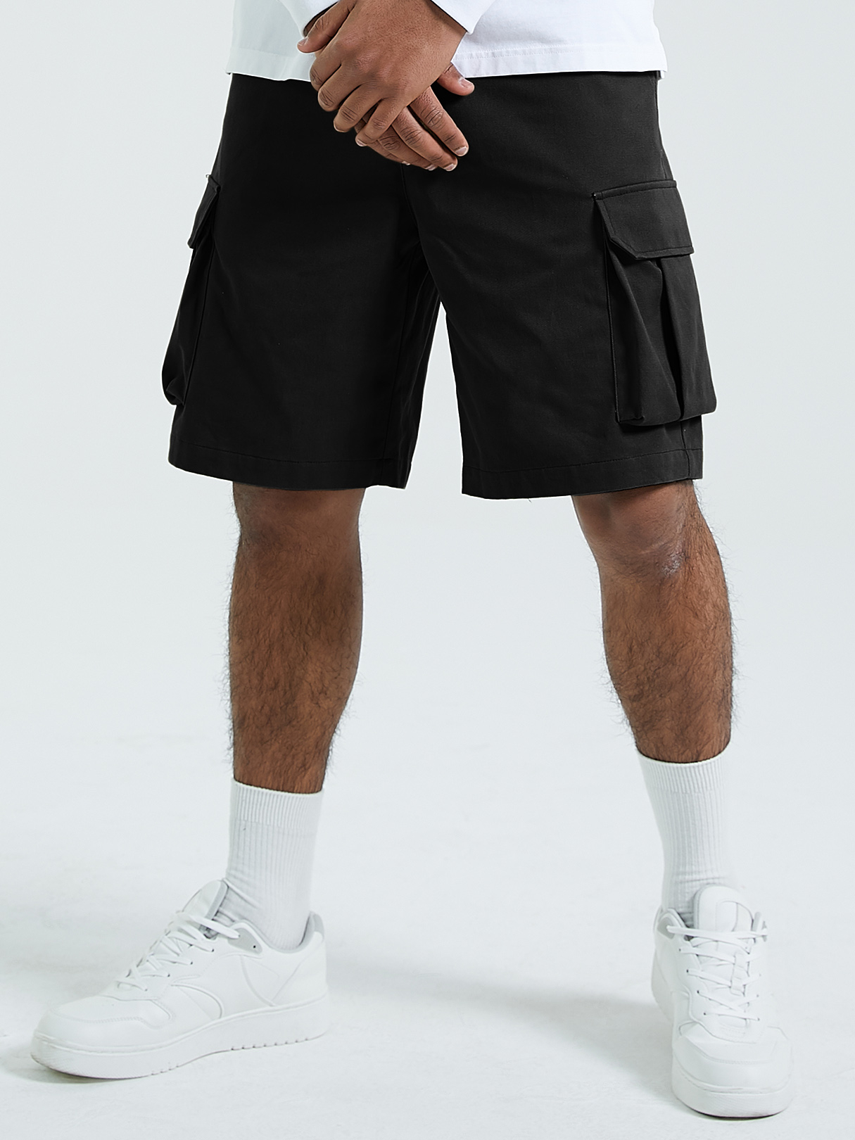 KOYYE Men Multi Pocket Drawstring Casual Cargo Shorts