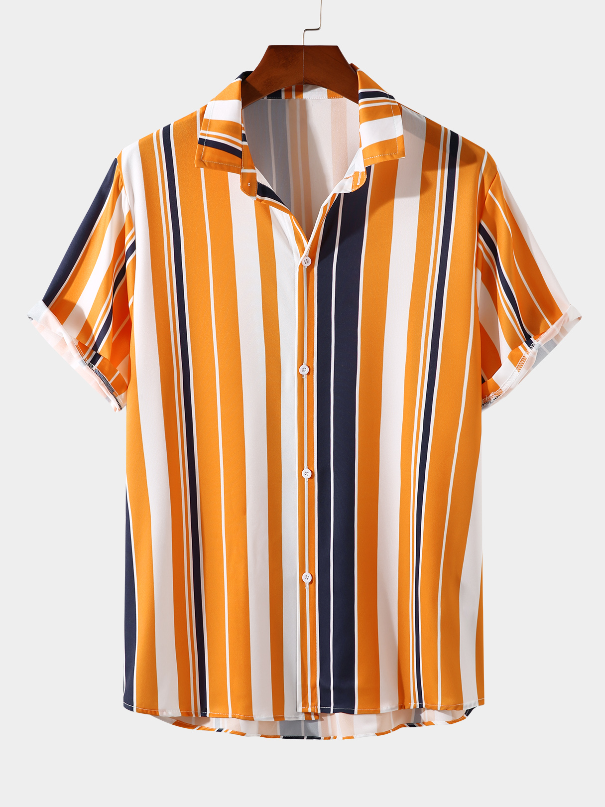 Men Colorful Striped Print Shirt
