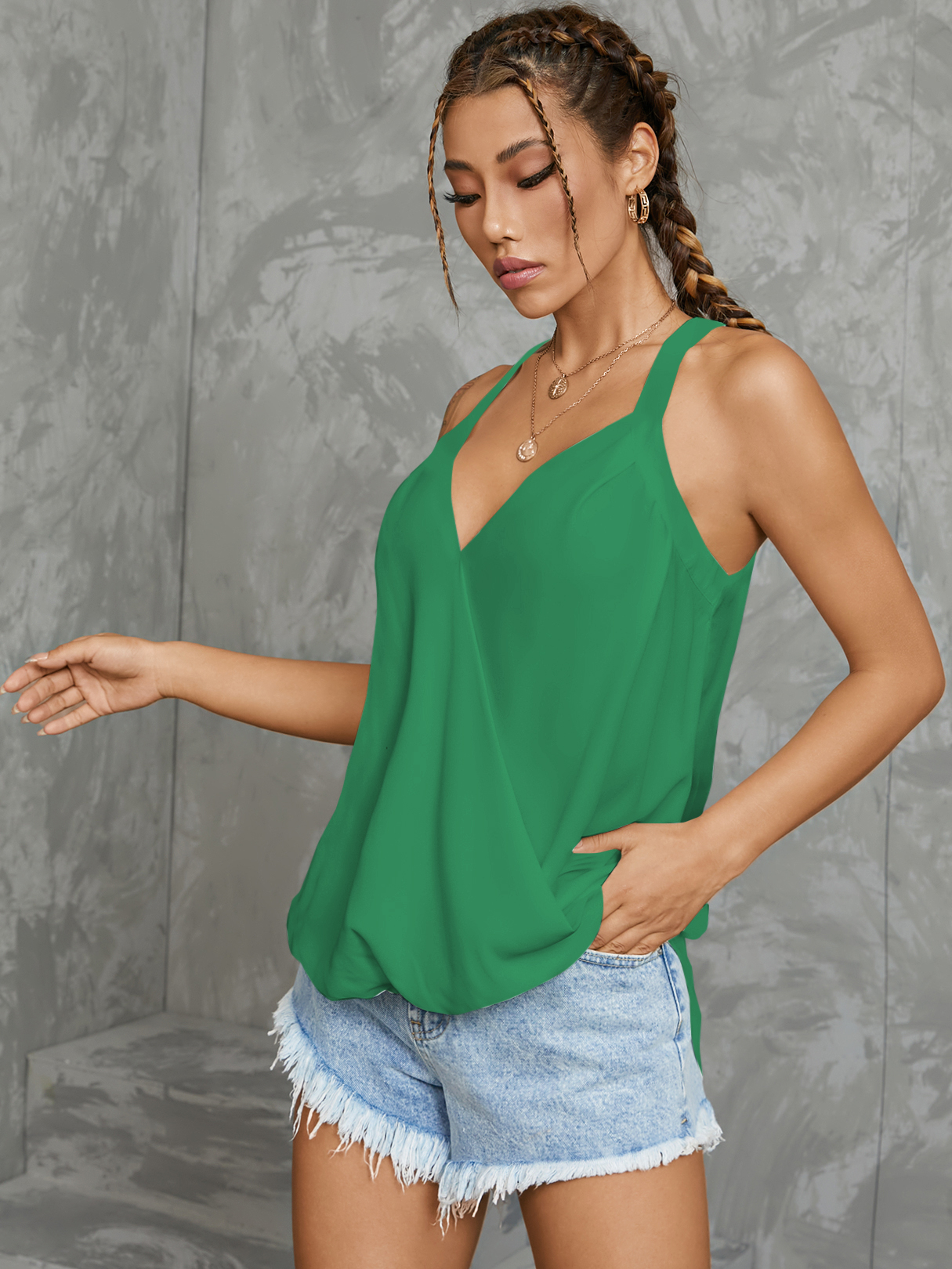 YOINS Halter V-neck Sleeveless Wrap Cami