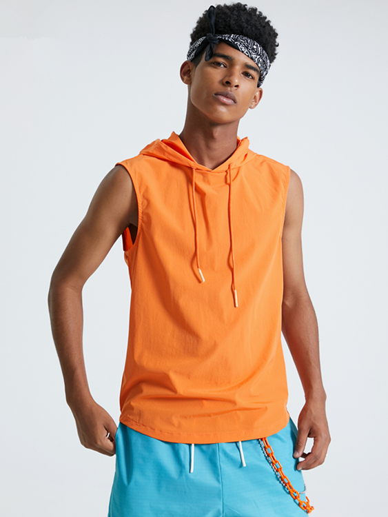 BASICS KOYYE Men Casual Hooded Plain Tank Top