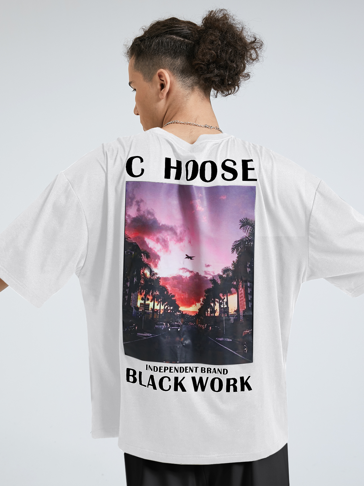 Men Landscape Print Casual Drop Sleeves T-Shirt