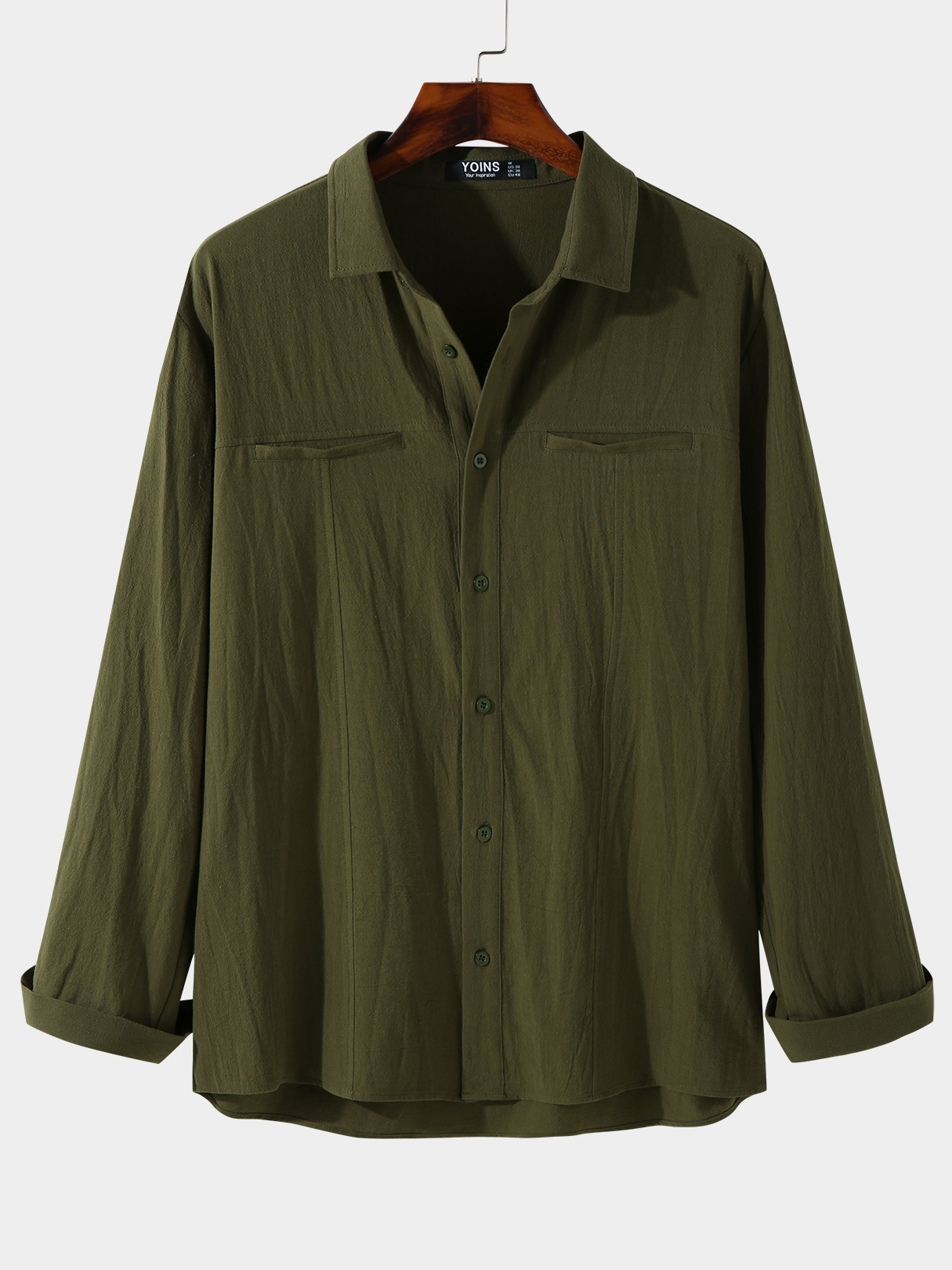 Men 100% Cotton Plain Casual Shirt