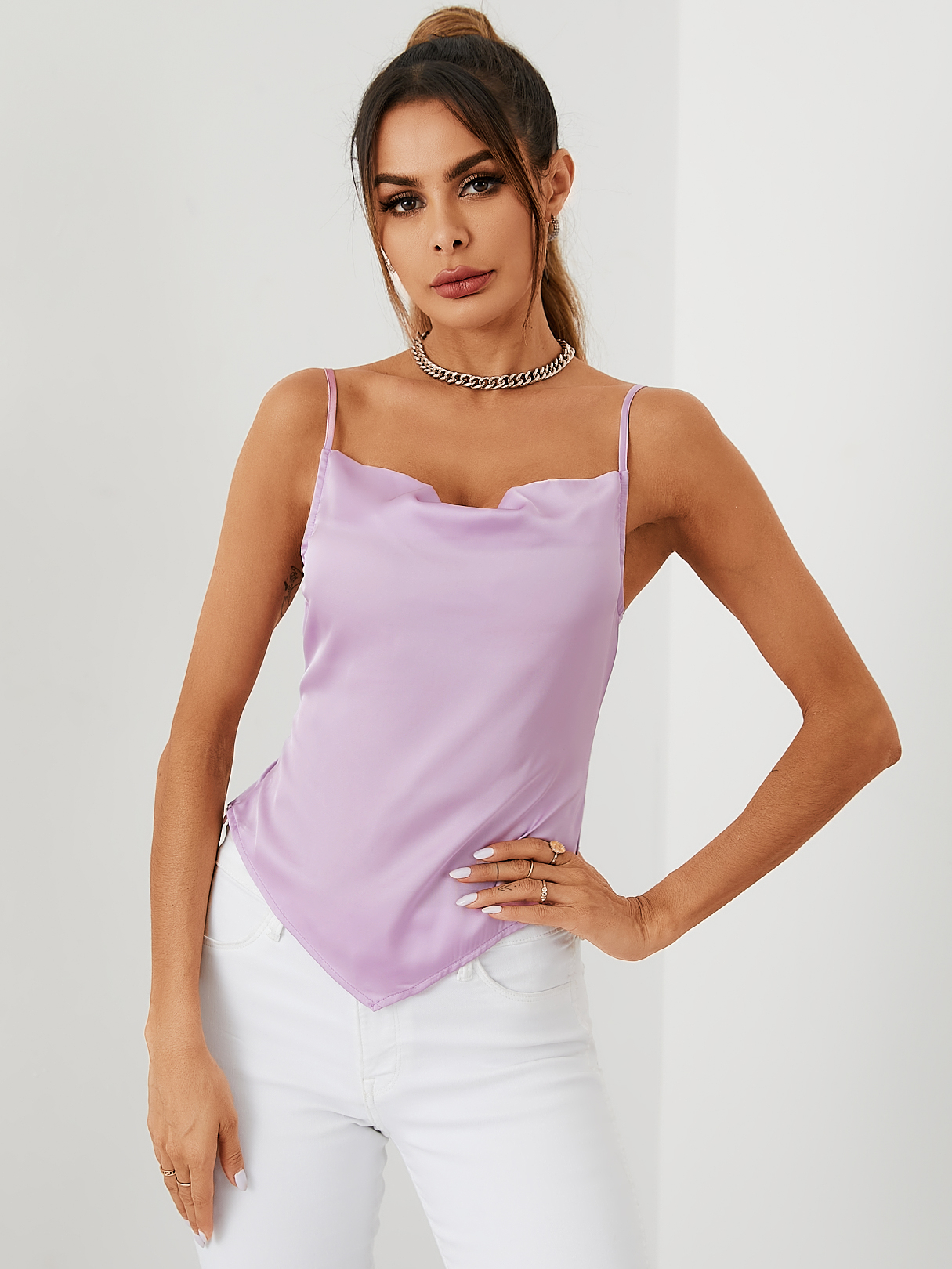 YOINS Drape Sagging Irregular Hem Sleeveless Cami