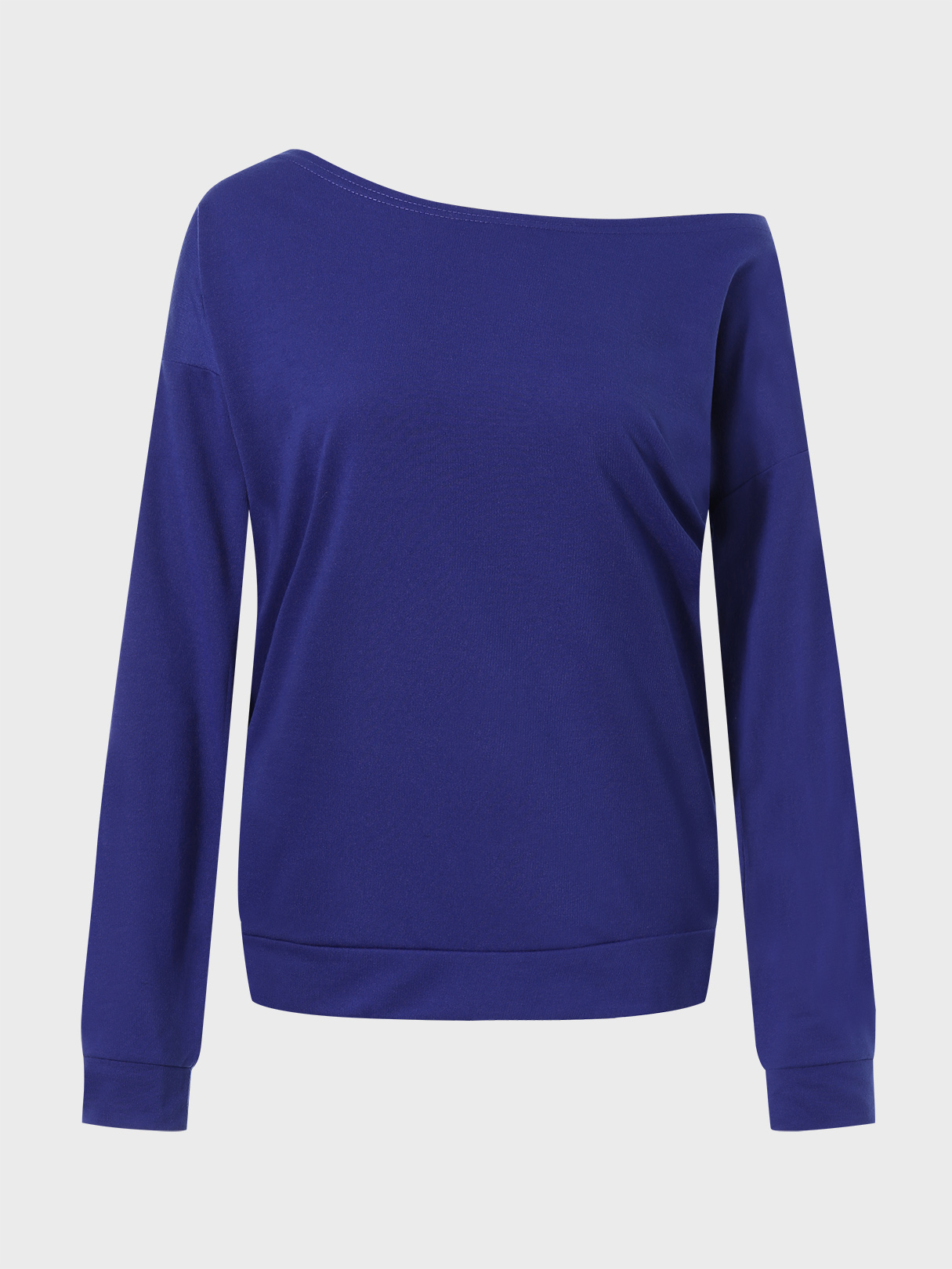 YOINS BASICS Blue Sexy One Shoulder Long Sleeves T-shirt