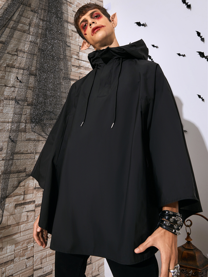 Men Causal Plain Hooded Cloak