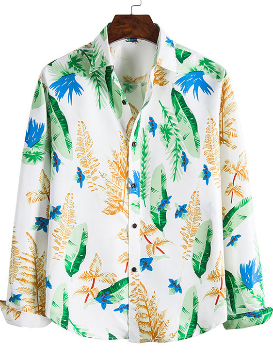 Men Tropical Leaves Print Shirt