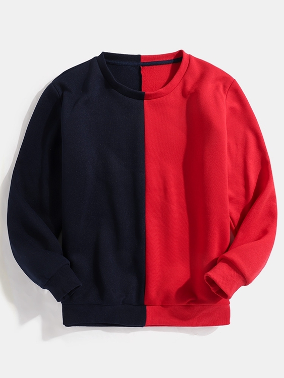 Men Color Block Casual Sweatshirt
