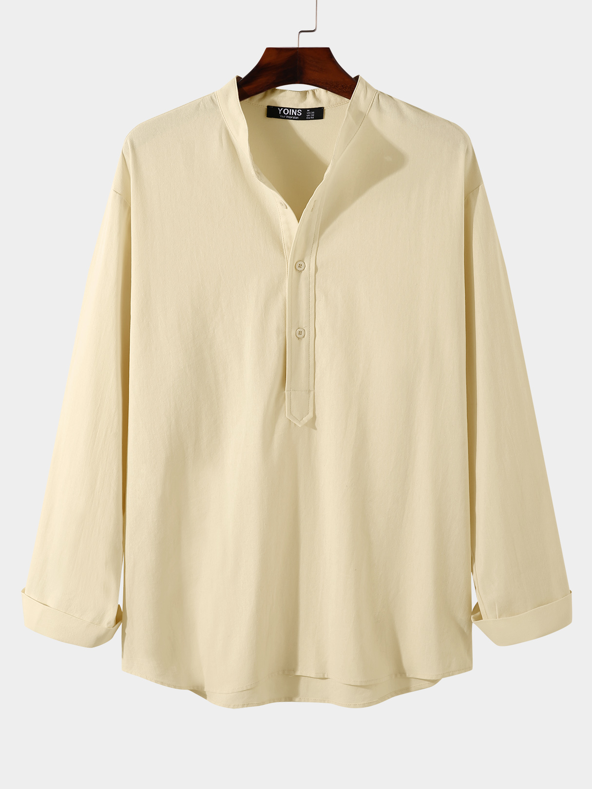 BASICS Men 100% Cotton Autumn Plain Front Button Shirt