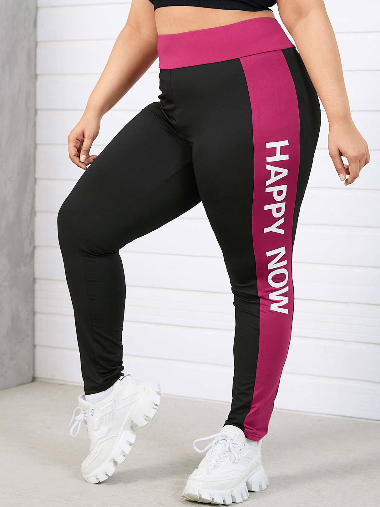 YOINS Plus Size Letter Yoga Leggings