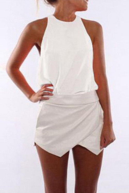 White Causal Style Tank Top