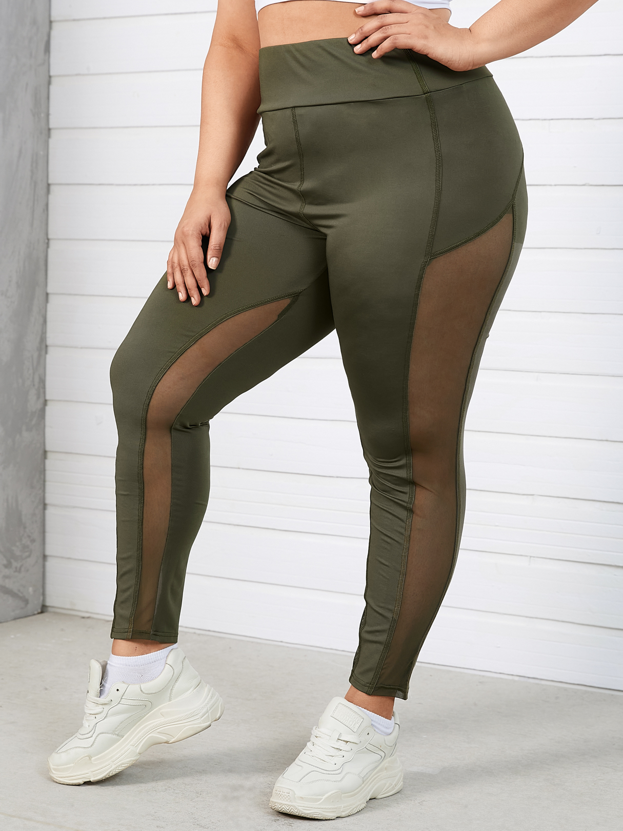 YOINS Plus Size Patchwork Yoga Leggings