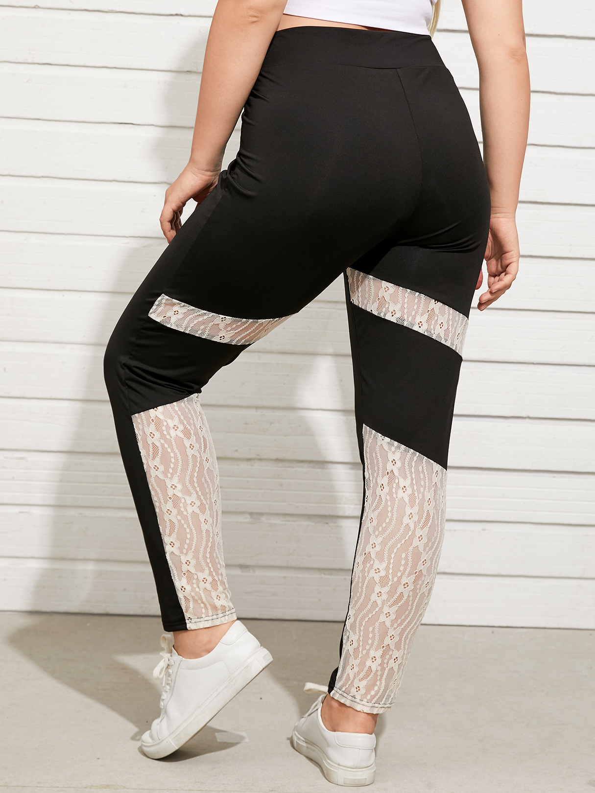 YOINS Plus Size Lace Patchwork Pants