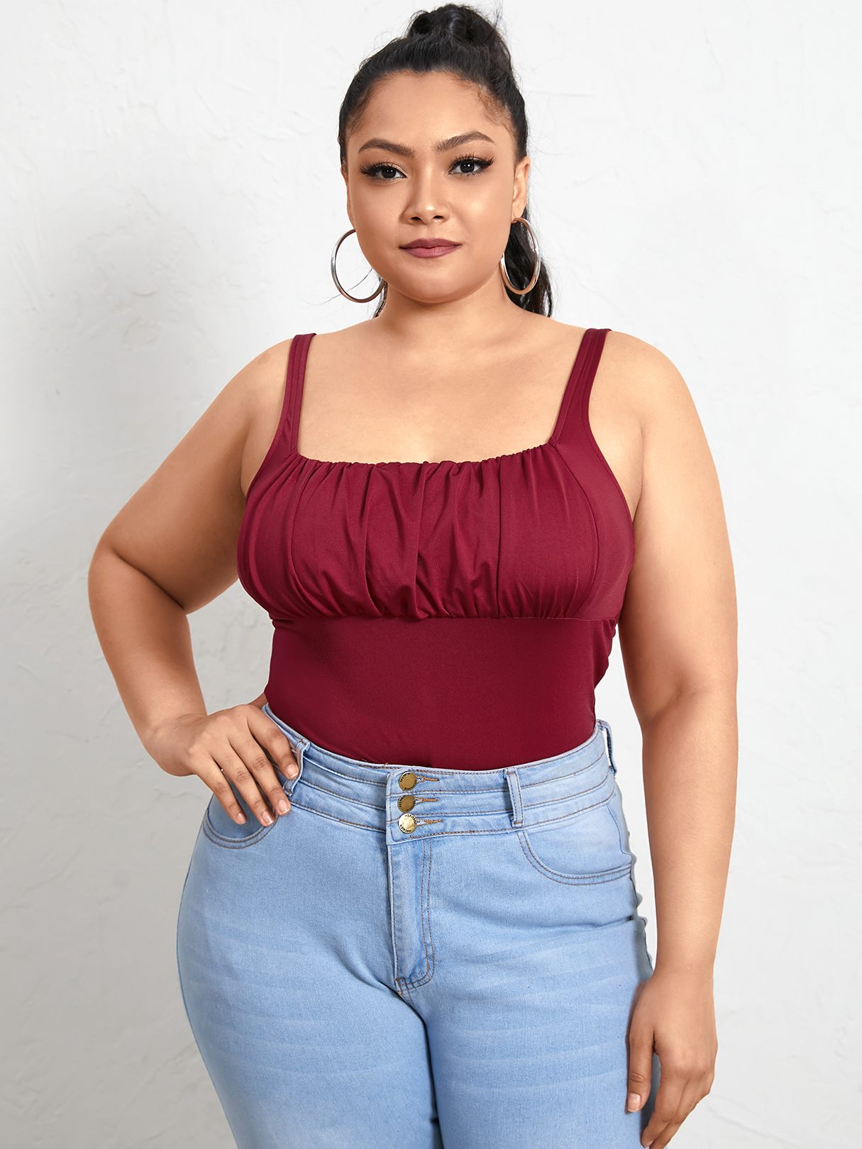 YOINS Plus Size Square Neck Backless Design Sleeveless Cami