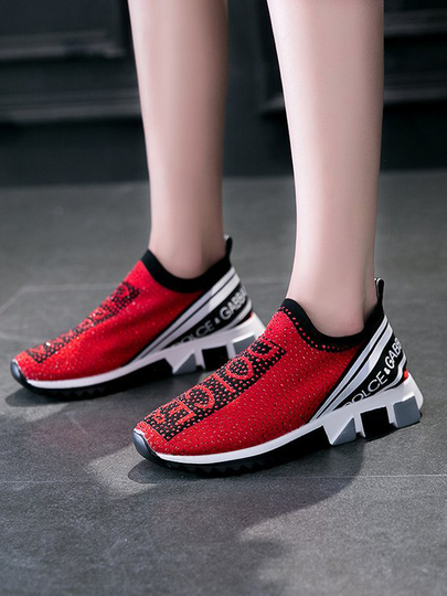 Sport Gilter Letter Pattern Platform Sneakers