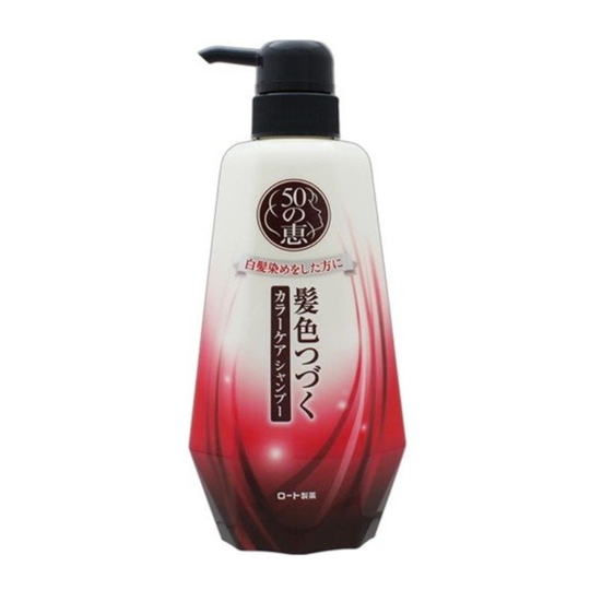 Rohto Mentholatum - 50 Megumi Gray Hair Color Care Shampoo - 400ml - White Red