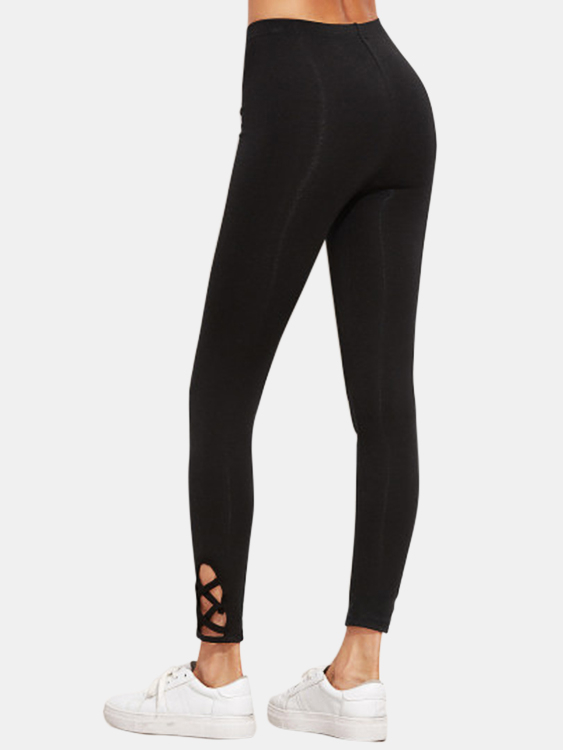 Active Cut Out High Waisted Yoga Leggings in Black