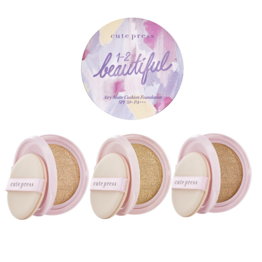 Cute Press - 1-2 Beautiful Airy Matte Cushion Foundation - 26g - 02 Sand Beige