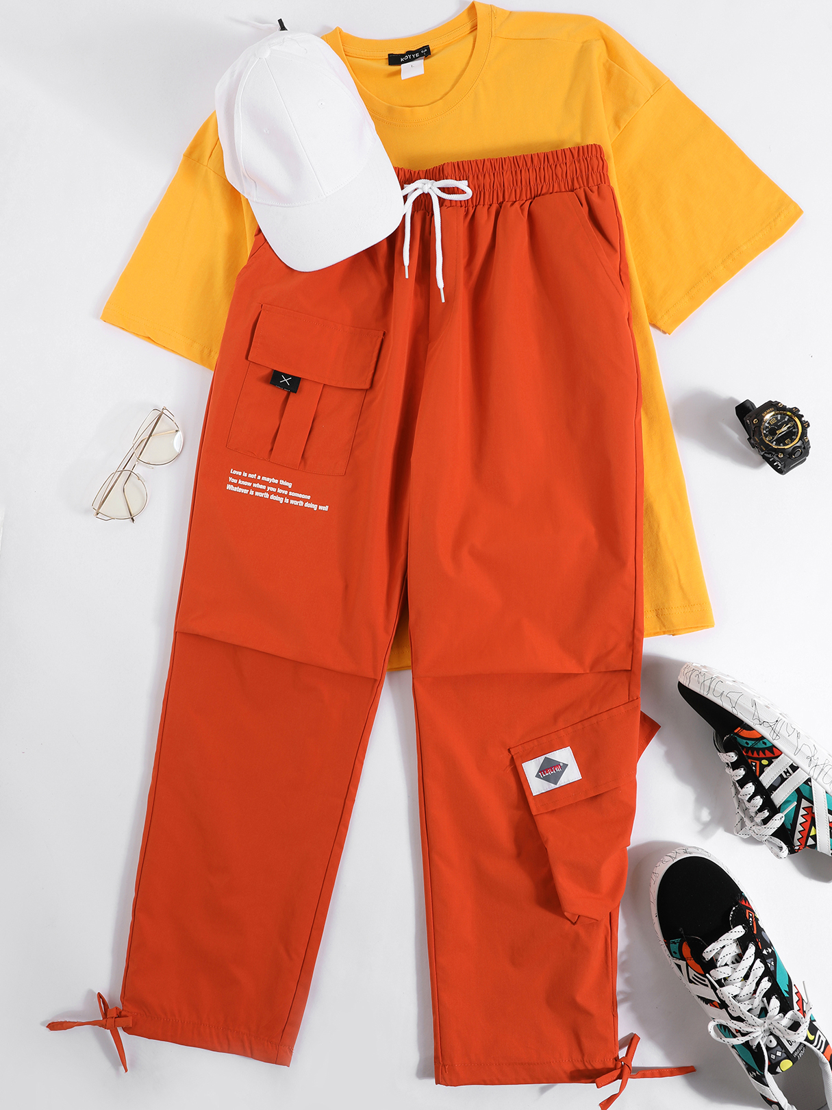 KOYYE Men Fashion Multi-pocket Casual Cargo Pants
