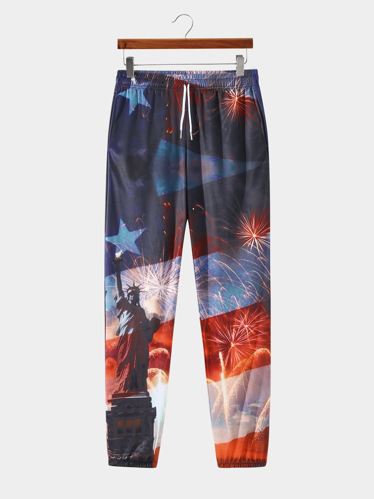 Men Independence Day Street Style Flag Printing Casual Pants