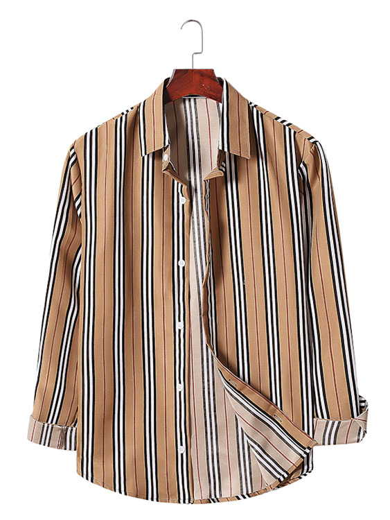 Men Striped Multicolor Long Sleeves Shirt