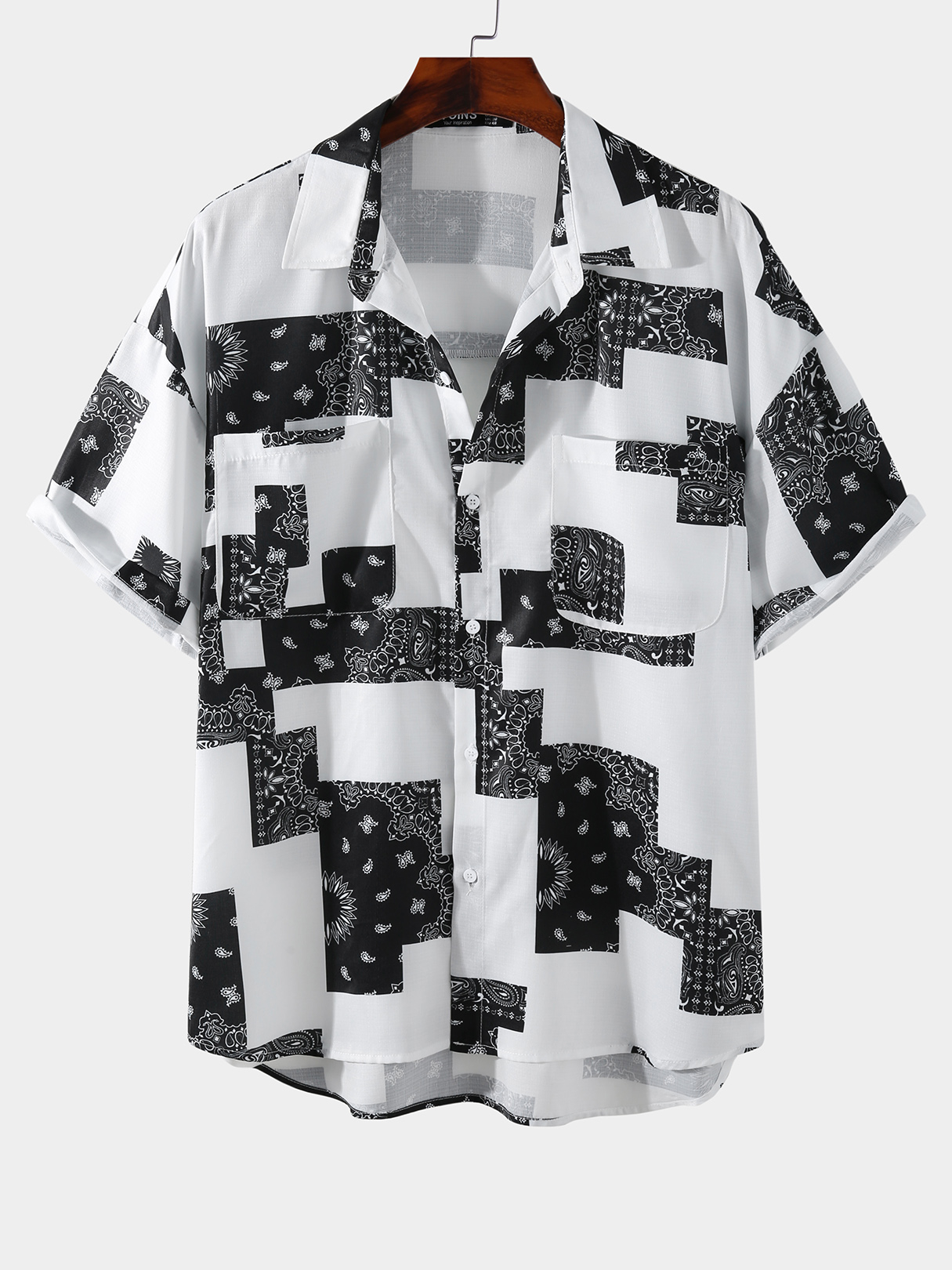 Men Casual Paisley Print Button Up Shirt