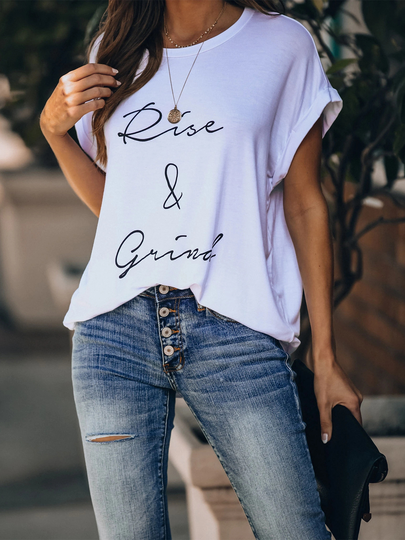 YOINS Crew neck Short sleeves Tee