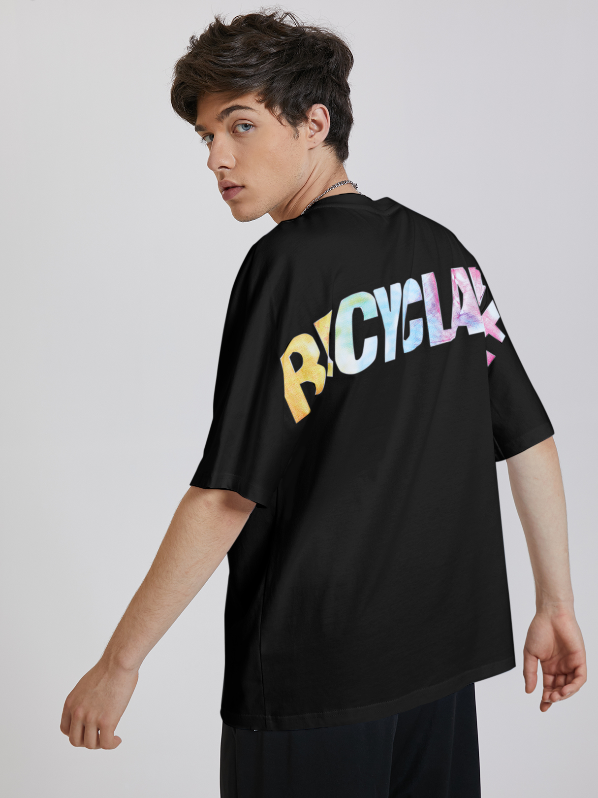 KOYYE Men Casual Letter Digital Printing T-Shirt
