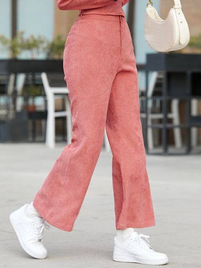 YOINS Casual Corduroy Flare Leg Pants