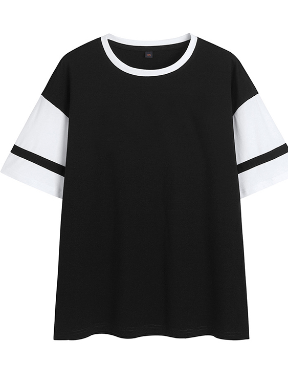 Men Summer Plain Splice T-shirt