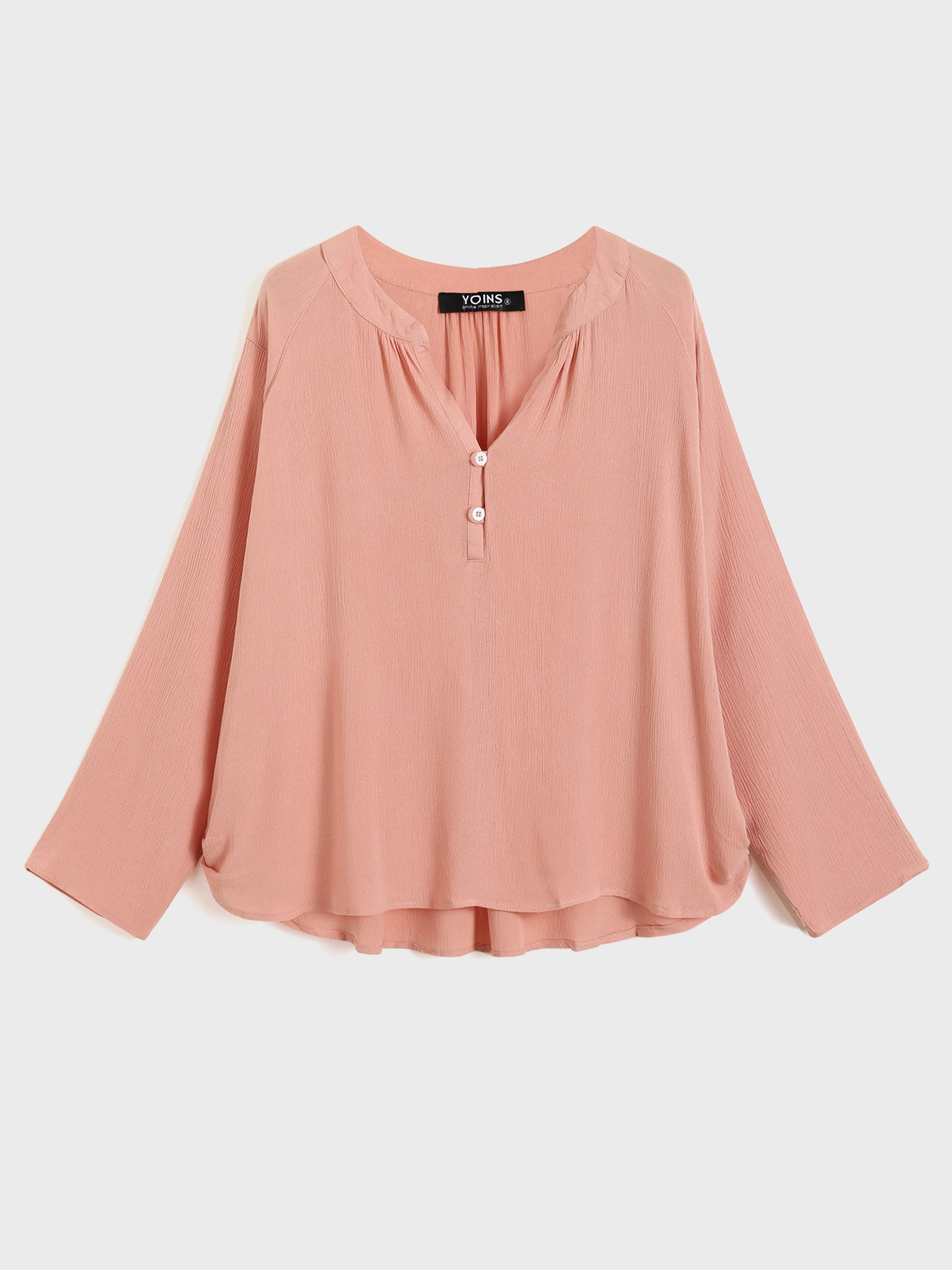 YOINS BASICS Rust V-neck Long Sleeves Top
