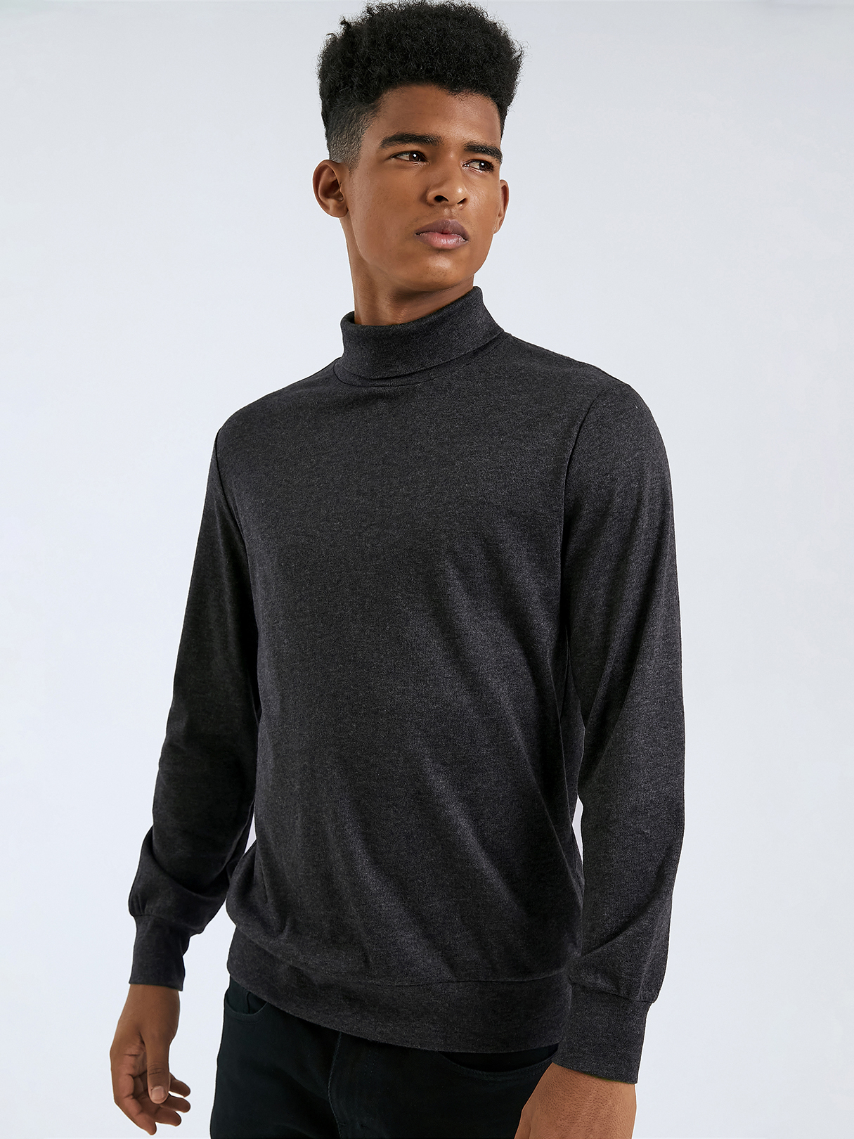 YOINS BASICS Men Casual High Neck Long Sleeve Knit Long Sleeves T-Shirt