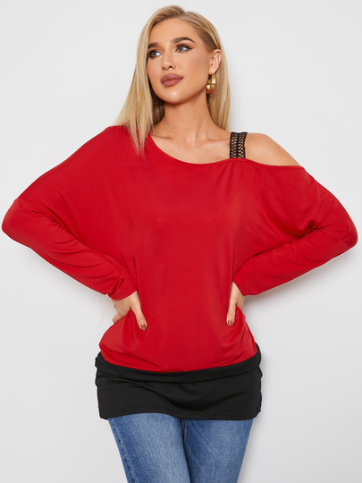 One Shoulder Ruched Sweatshirt