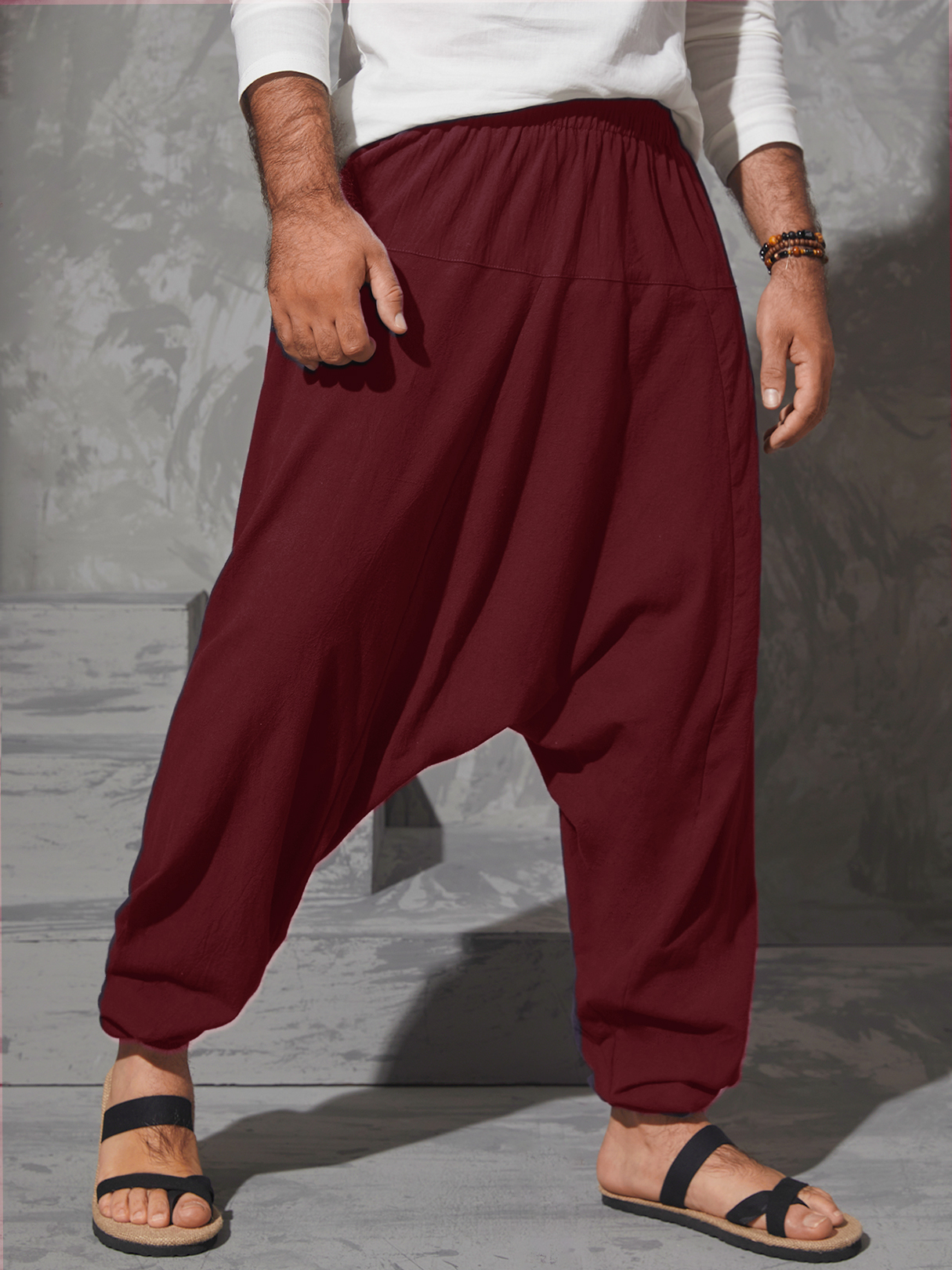 INCERUN Men Tapered Hem Cotton Casual Harem Pant