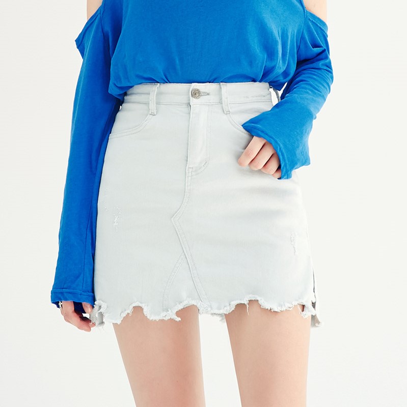chuu - -5KG Jeans Vol.35 Denim Skirt Pants - Ivory/L