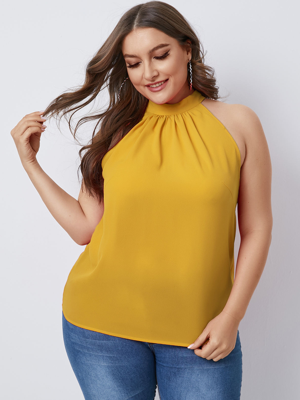 YOINS Plus Size Bowknot Halter Sleeveless Cami