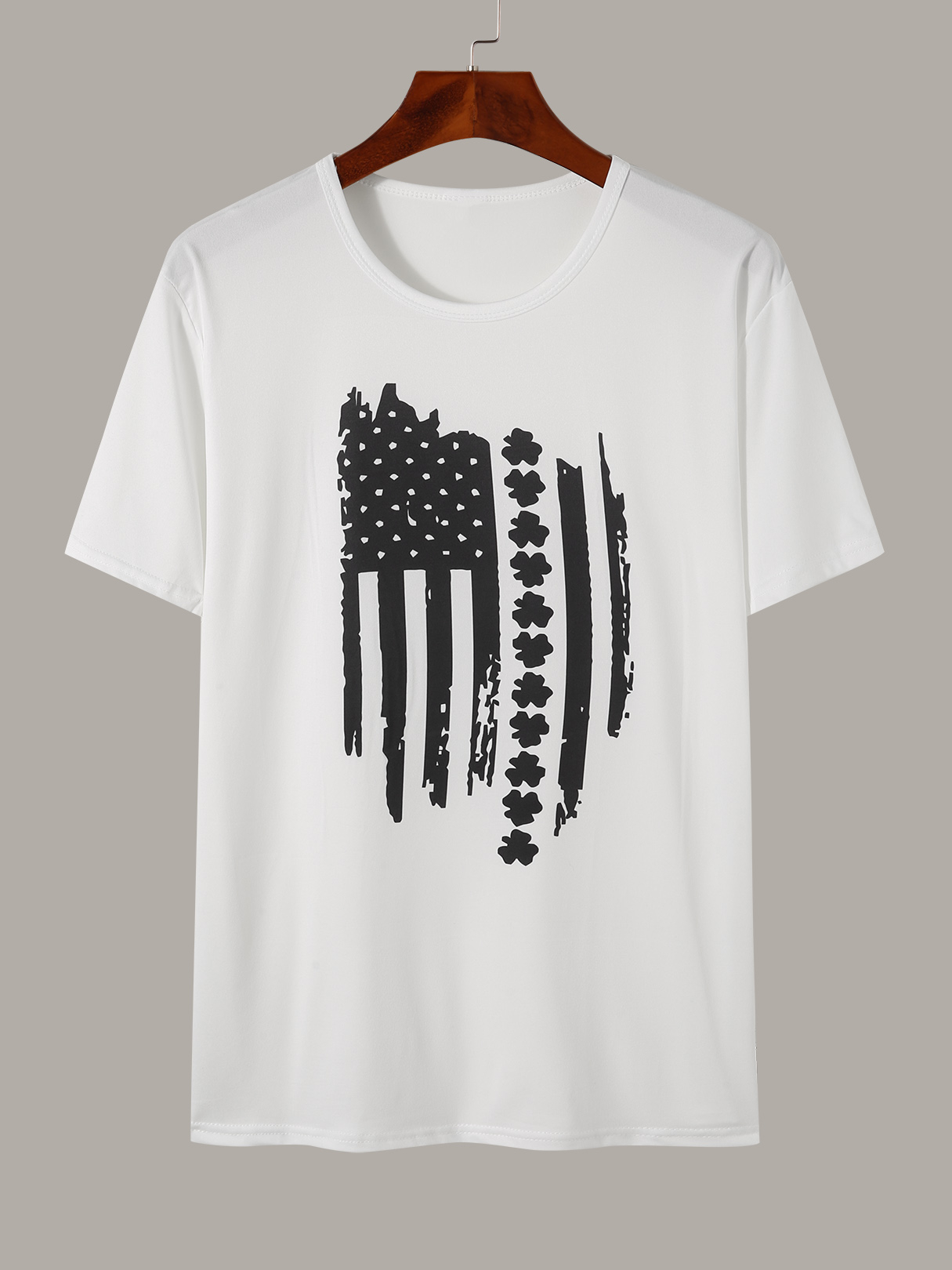 Men Independence Day American Flag Printed T-shirt