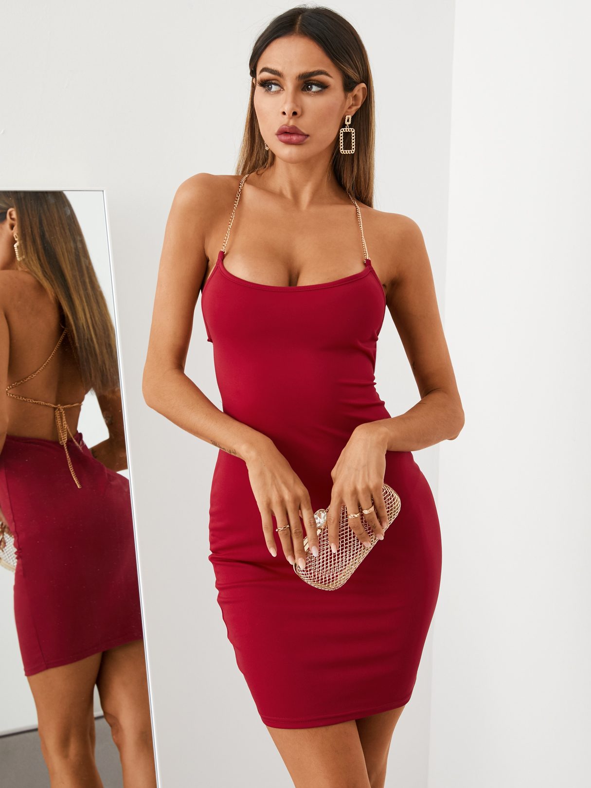 YOINS BASICS Sexy Backless design Sleeveless Mini Dress