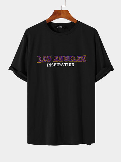 Men Causal Los Angeles Graphic Print T-shirt