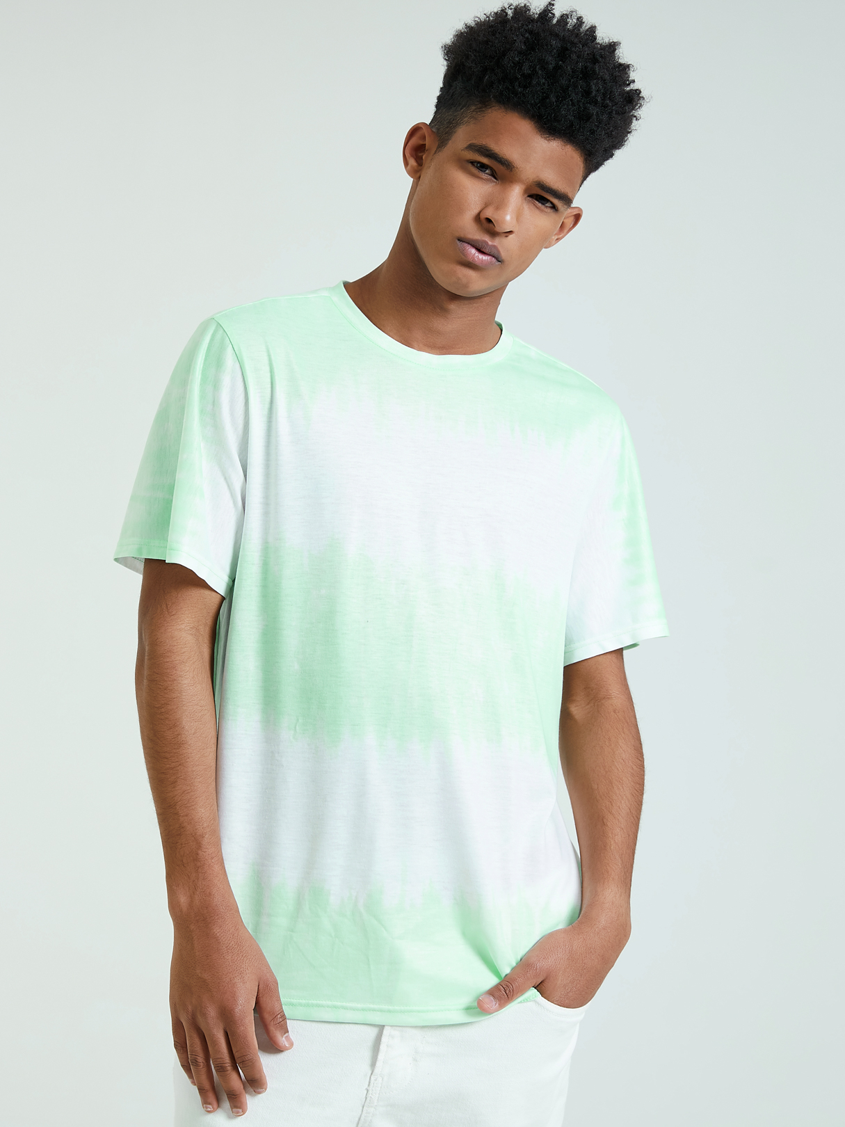 KOYYE Men Casual Tie Dye Print T-Shirt