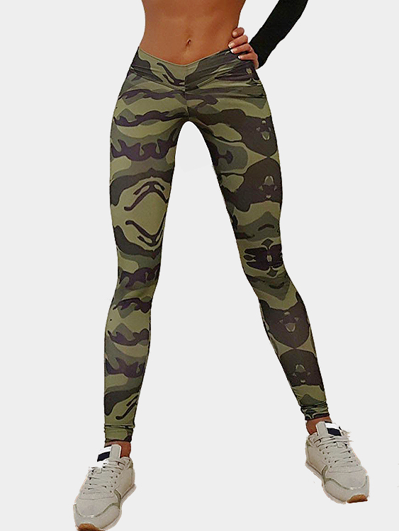 Camouflage Pattern Bodycon Leggings
