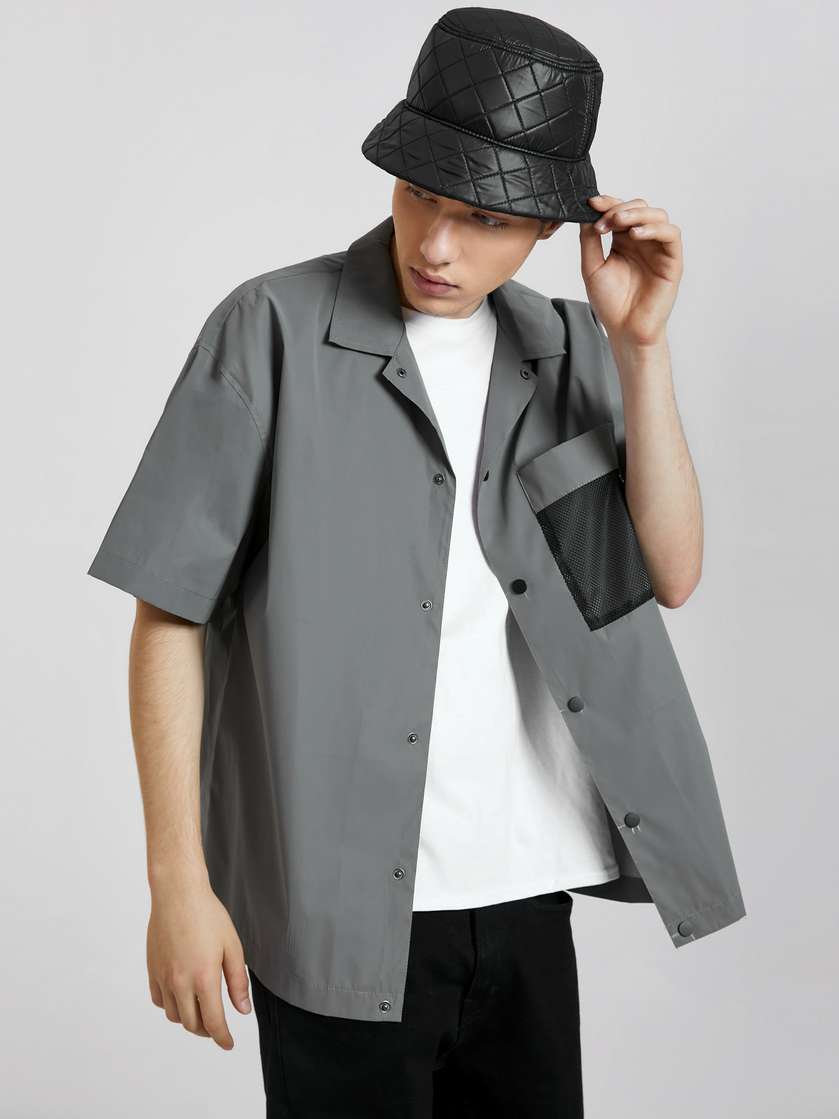 KOYYE Men Summer Casual Pocket Shirt