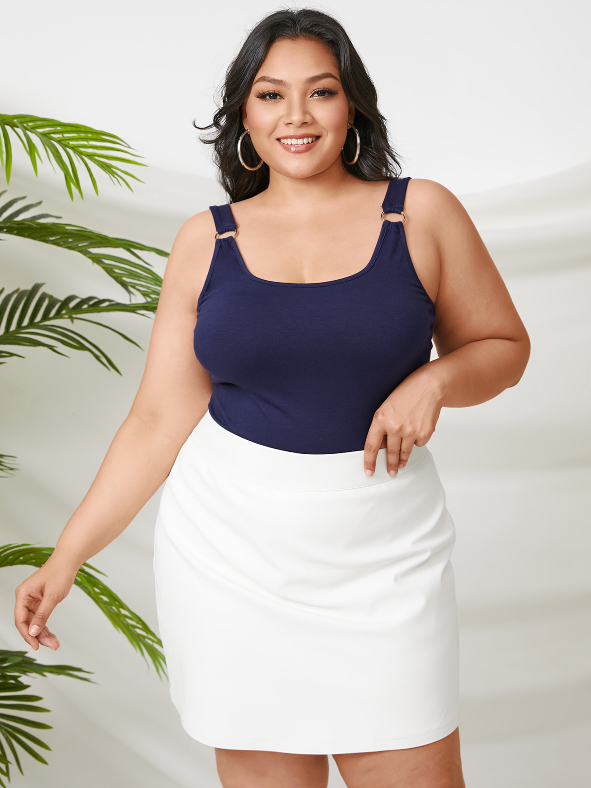 YOINS BASICS Plus Size Spaghetti Backless Design Tank Top