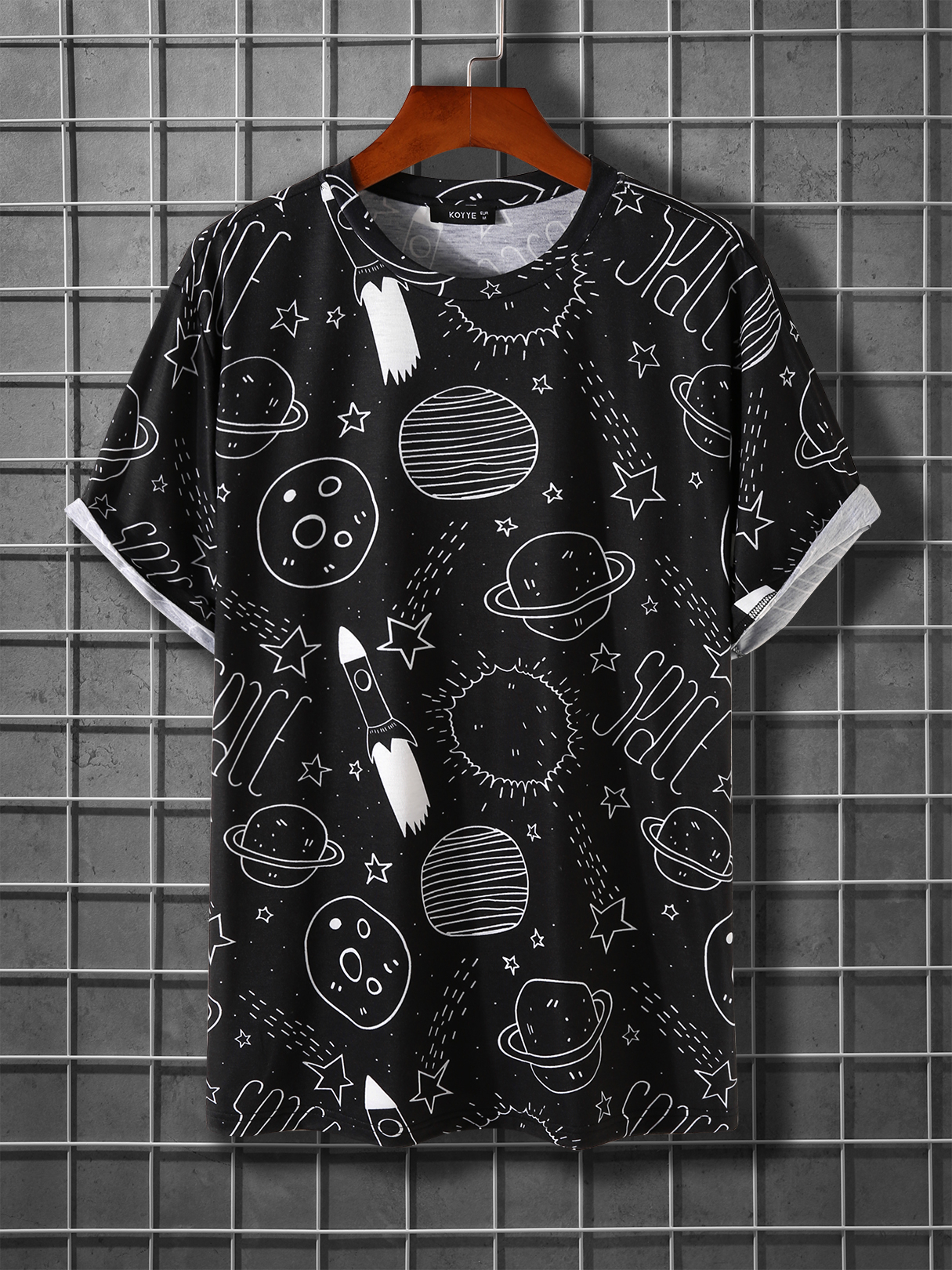 KOYYE Men Casual Print All Over Print T-Shirt
