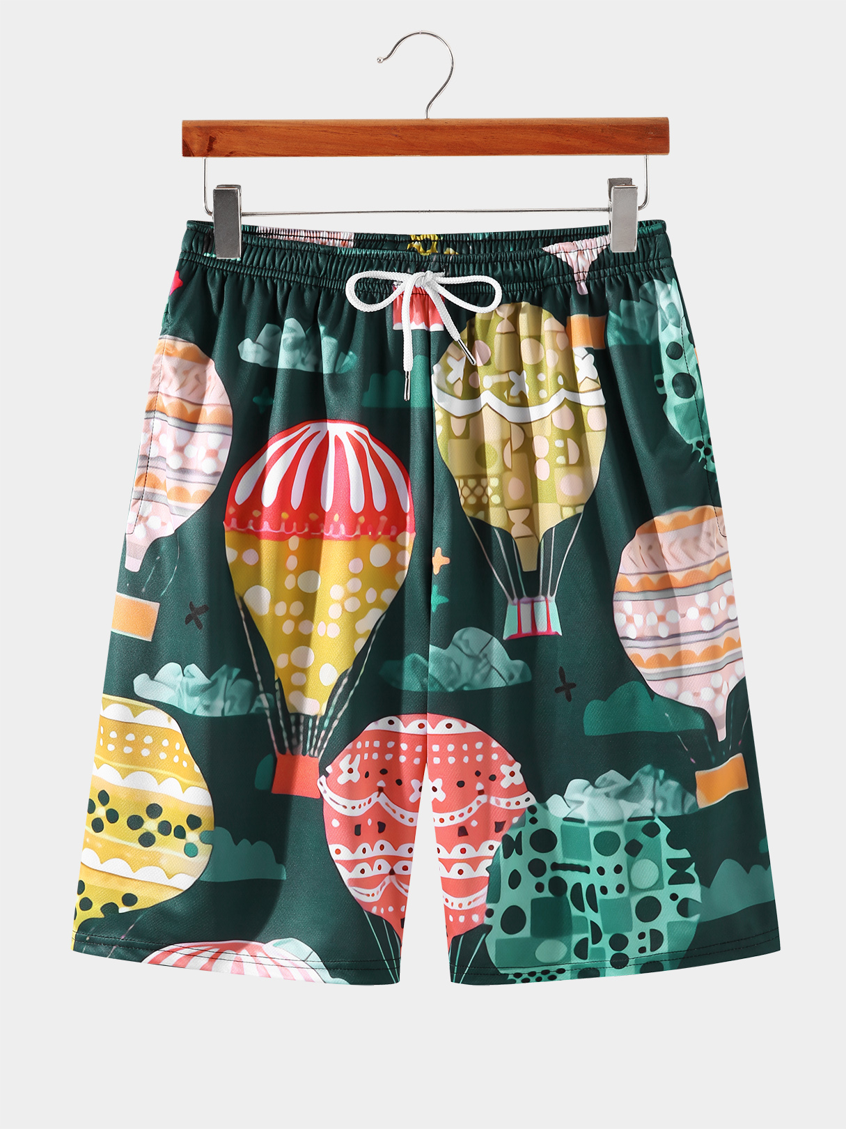 Men Summer Holiday Graphic Drawstring Shorts