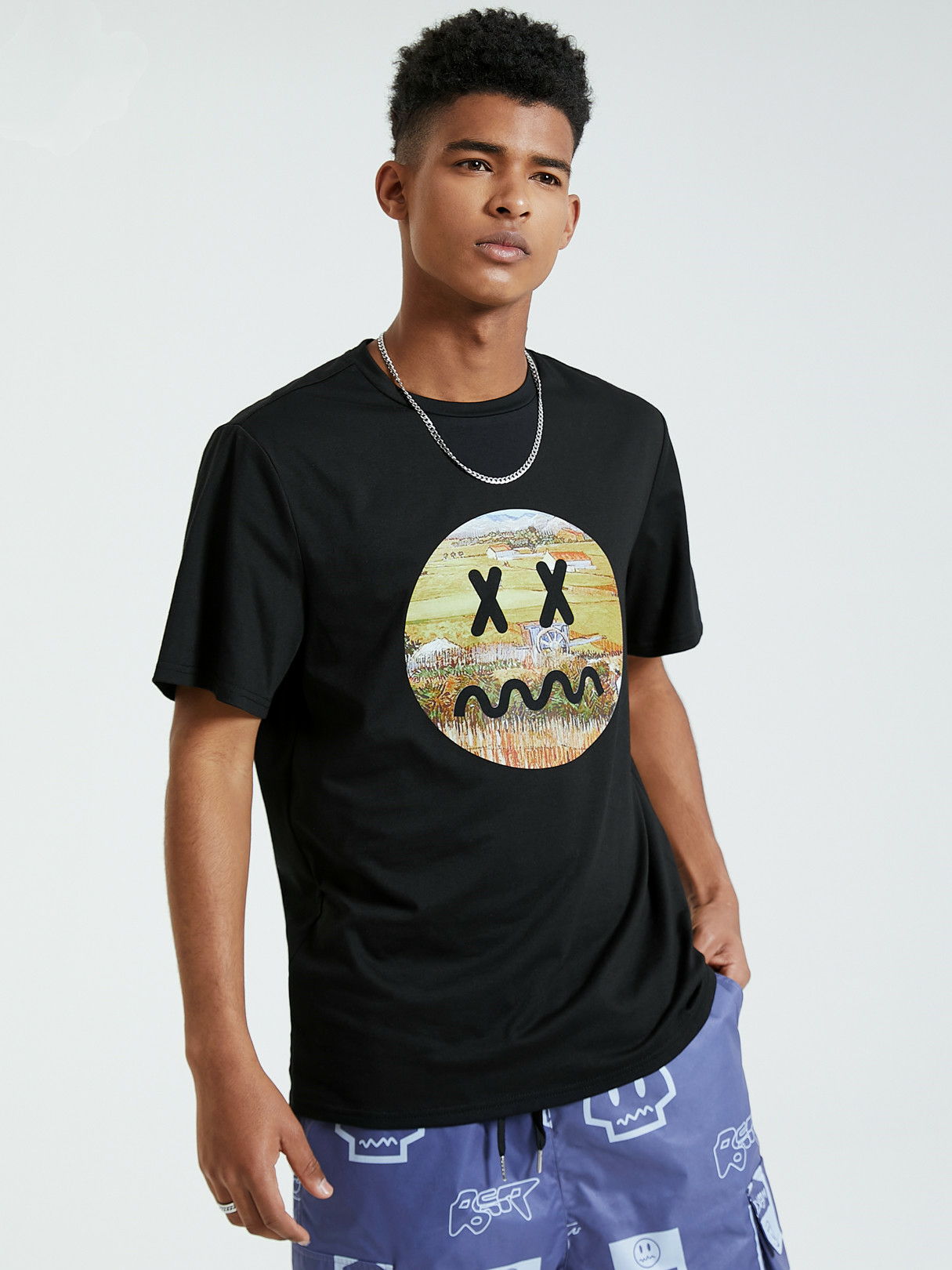 KOYYE Men Summer Landscape Graphic Print T-Shirt