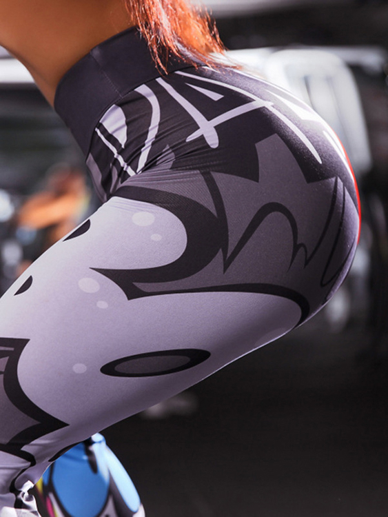 Multicolor Graphic Print High Waist Leggings