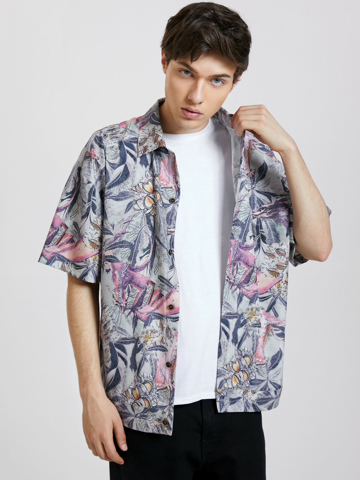 KOYYE Men Beach Holiday All Over Print Tropical Shirt