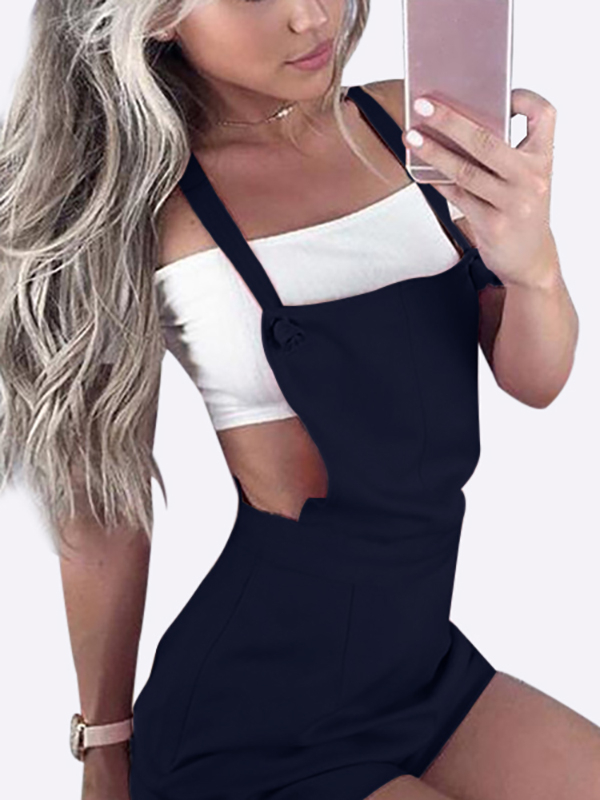 Casual Tie-Strap Playsuits in Navy