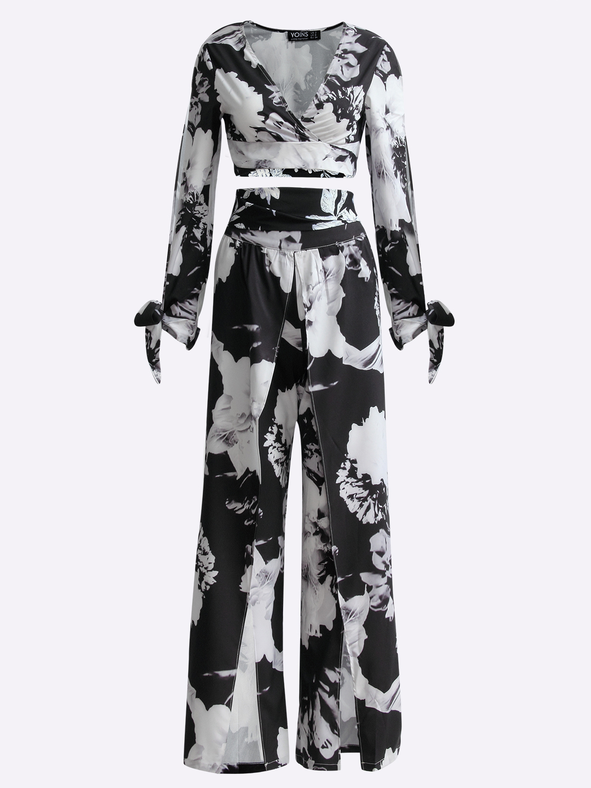 Floral Print Pattern Slit Co-ord